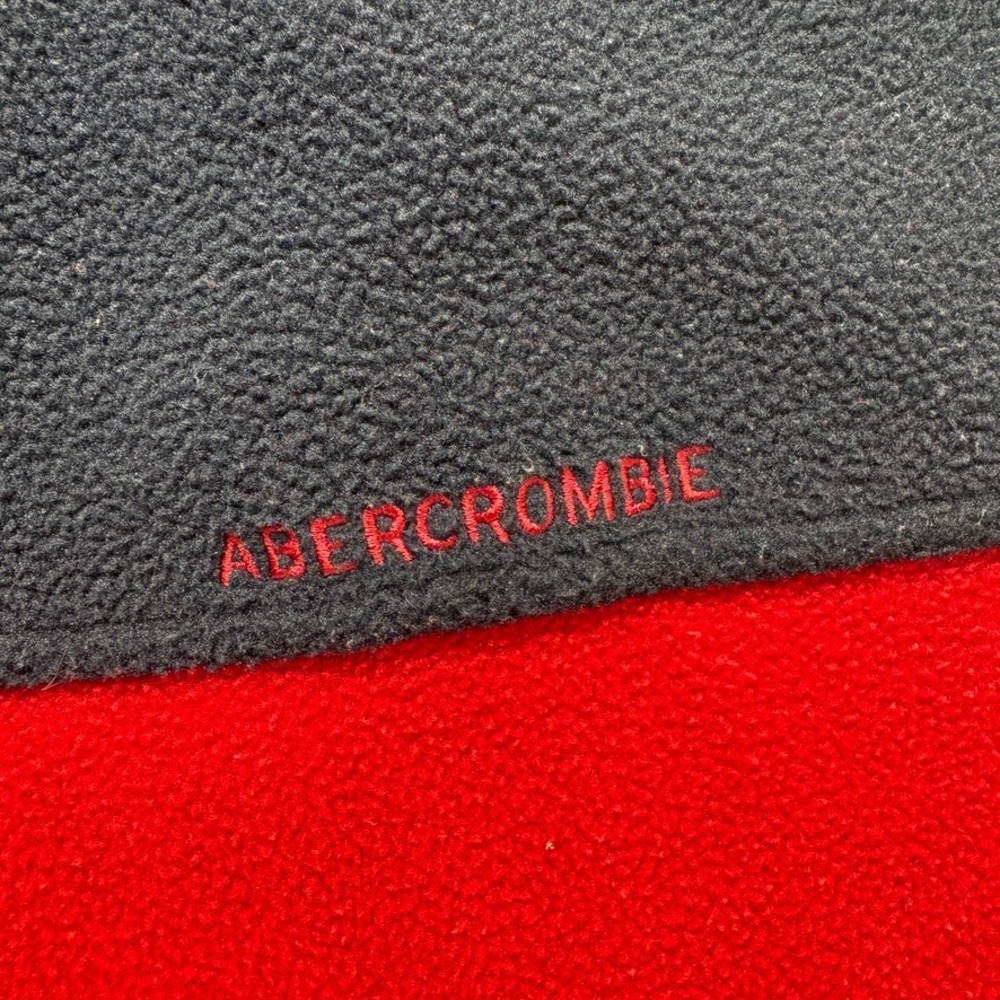 Vintage Abercrombie & Fitch Vest Mens Large Red Blue 1892 Zip Fleece Y2K - Picture 5 of 11
